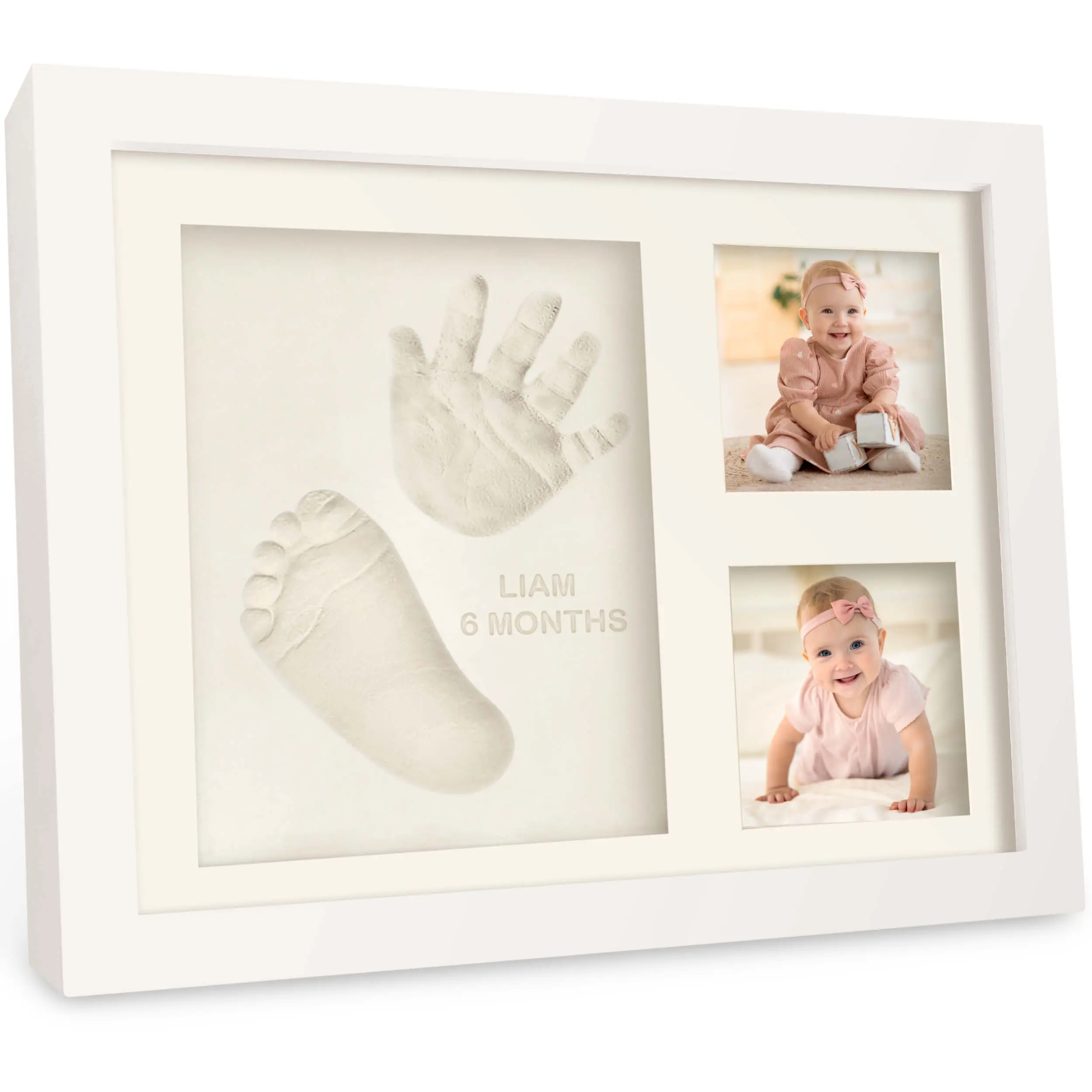 Baby Hand and Footprint Kit - Quick Dry Clay Baby Footprint Kit, Pets Paw, Newborn Keepsake Picture Frame for Boys, Girls, Personalized New Mom Gifts for Shower & Registry, Grandparents