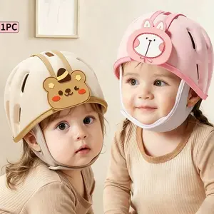 Baby Anti-Fall Head Protection Hat, Soft Comfortable Cartoon Design, Breathable Crawling & Walking Cap, Newborn Safety Gear, Infant Hats