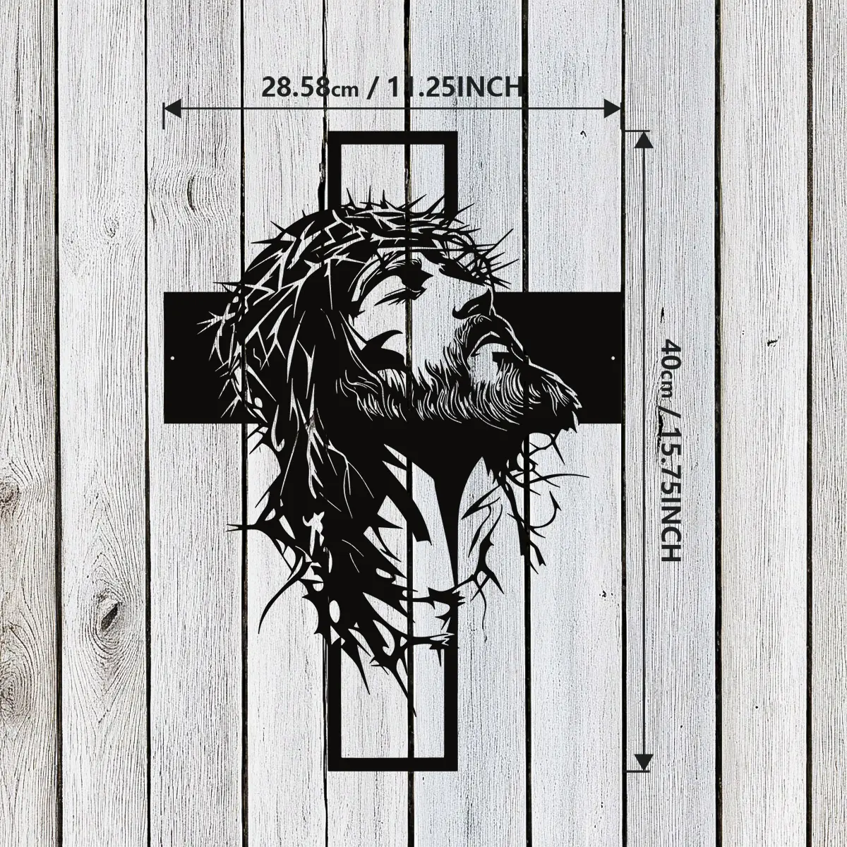 Large metal Jesus wall artwork and cross - Exquisite metal wall sculptures suitable for Christian home decoration - Elegant Jesus and cross decorations enhance the aesthetic appeal of spiritual walls,summerwins Hand Engraved Decorative