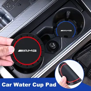 Silicone Car Coasters Water Cup Slot Non-Slip Mat Cup Pad Automotive Interior Accessories For Mercedes Benz AMG W240 W218 W219 W208 W209 W463 W46 W253 W292 W231 Car Interior Accessory