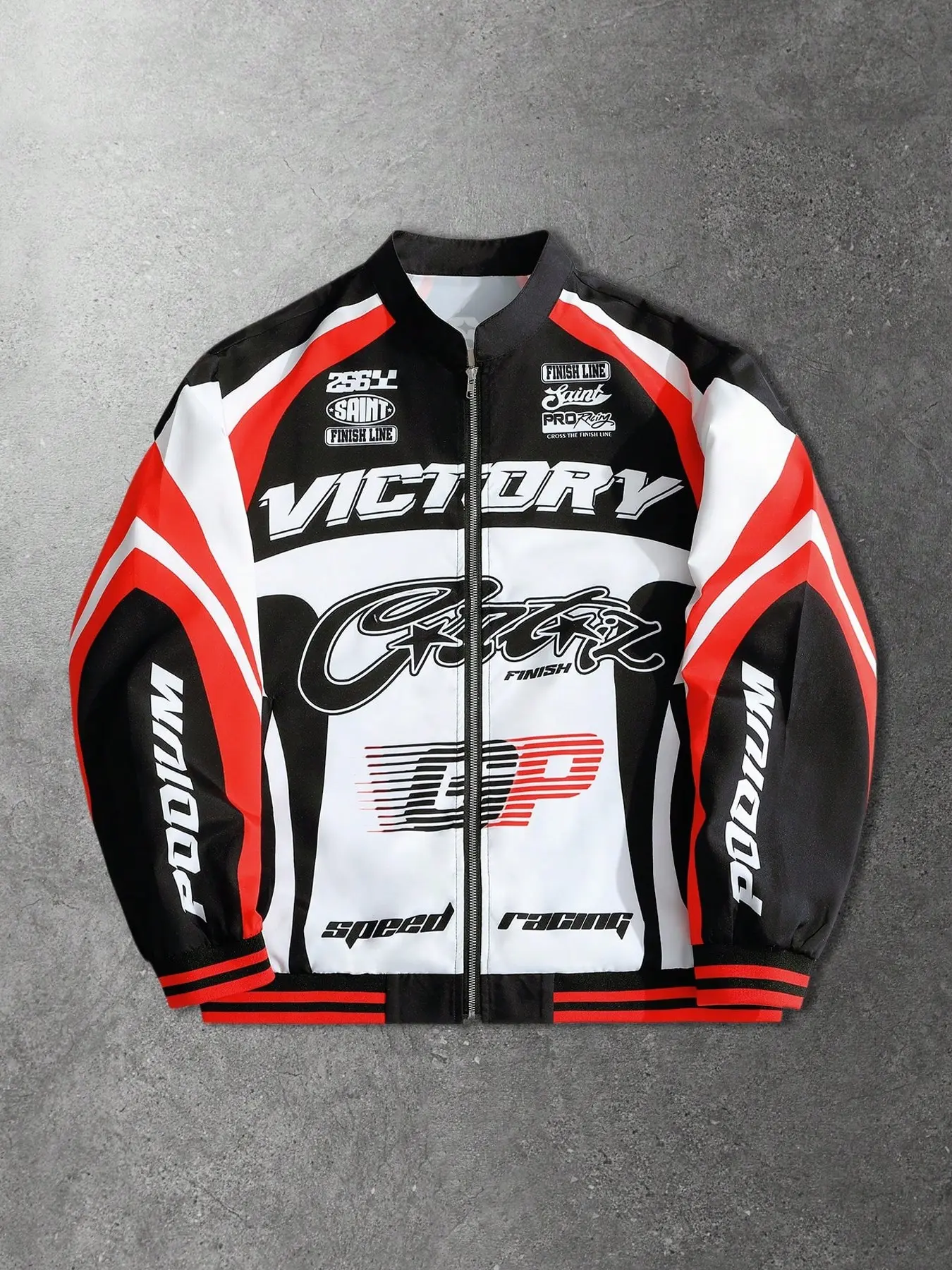 Colorblock Racing Jacket Men's Street Racing Colorblock Jacket, Vintage Casual Zipper Coat ...
