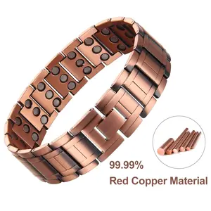    99.99% Pure Copper Magnetic Bracelet for Men |   3X Strength Magnets, Adjustable Wristband with Sizing Tool, Bonus Copper Magnetic Ring – Stylish Therapeutic Jewelry Gift for Him, Comfort Fit for Everyday Wear & Wellness Support