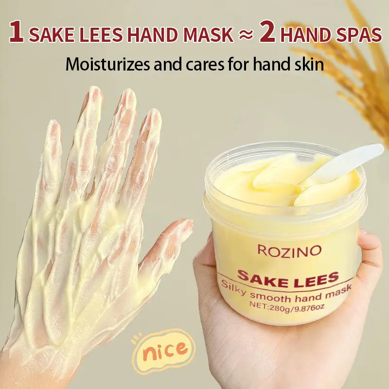 ROZINO Sake Lees Hand Mask - Silky Smooth Formula for Hand Skin Care & Moisturization - 280g Net Weight