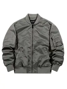 American Style MA1 Aviator Jacket for Men — Spring/Autumn Loose Fit, Stand Collar Baseball Jacket, Casual Workwear Zip-Up Outerwear