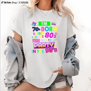 90s Rave Ideas For Women & Party Outfit 90s Festival Costume Cotton T-Shirt Casual Graphics Prints Sleeve Short Top