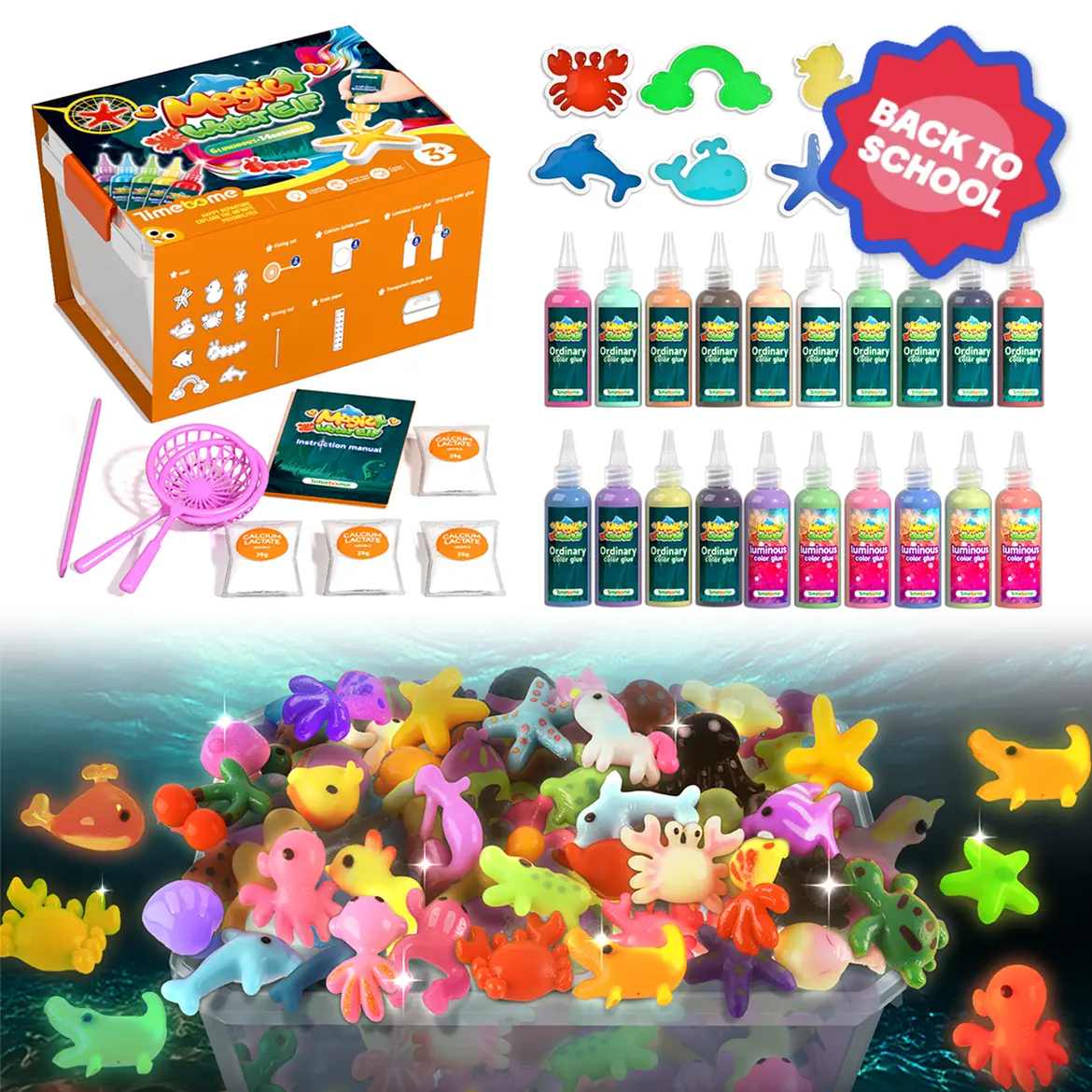 TIMETOME Magic Water Elf Toy Kit - Aqua Fairy Water Gel Set with 20 ...
