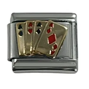Italian Charm Link 4 Aces Poker Cards 9mm