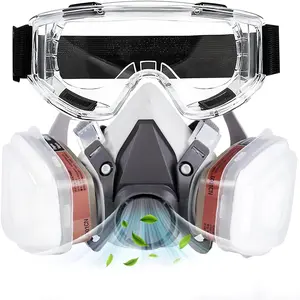 16 in 1 Dual Respirator Gas Mask Set – Reusable Full Face Mask with Filter Cartridge & Goggles, Professional Industrial Protective Mask for Paint Spray, Dust-Proof Chemical Safety