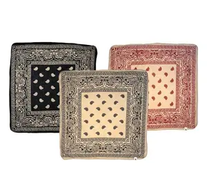 Core Bundle 3 Pack--Onyx, Rust, and Bone: Block Printed Cotton Paisley Bandanas