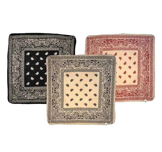 Core Bundle 3 Pack--Faded Onyx, Rust, and Bone: Block Printed Cotton Paisley Bandanas
