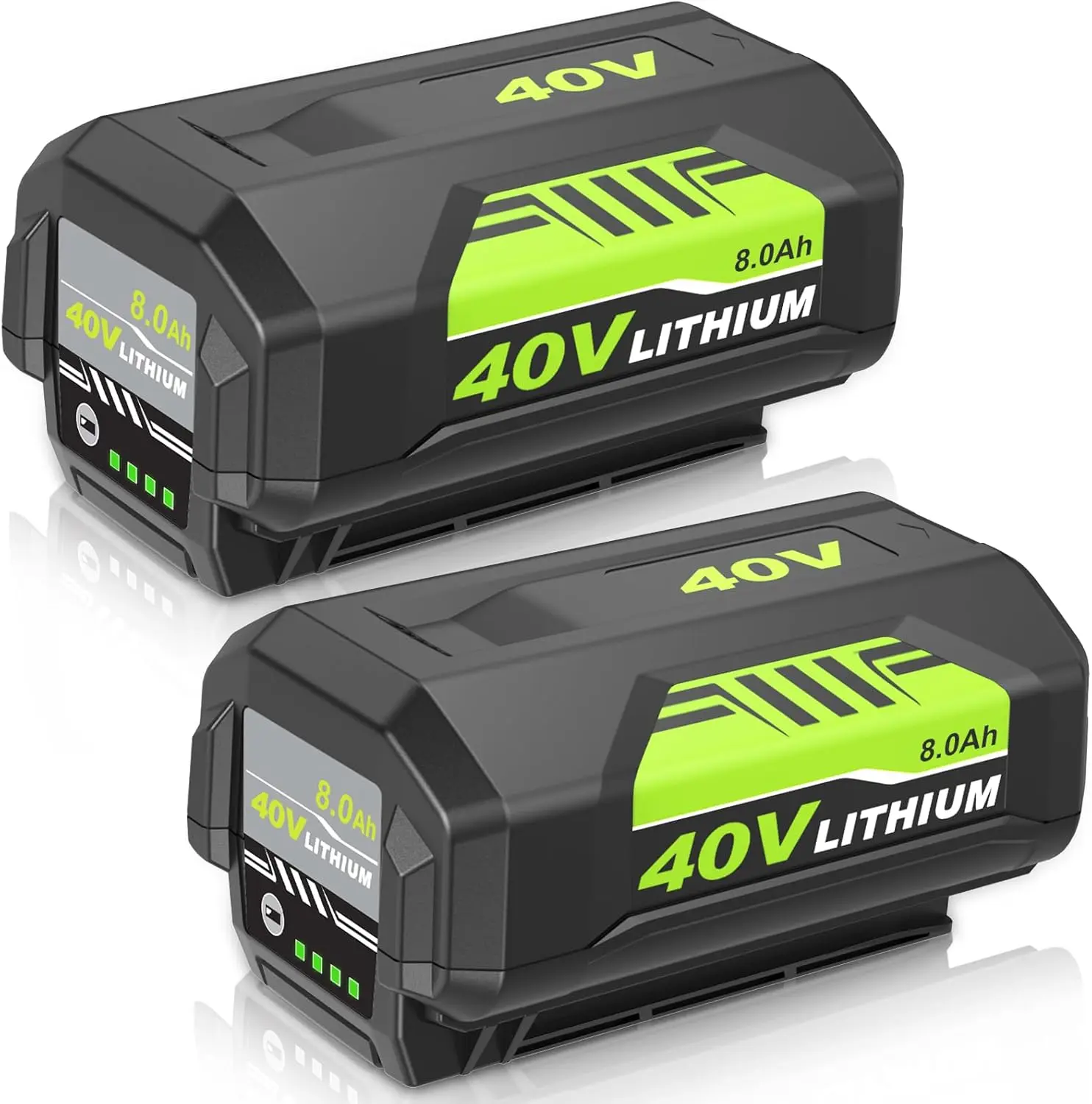 Twin 8.0Ah Ryobi 40V OP4040 Cordless Li-Ion Rechargeable High Performance Batteries, All-Day Runtime, Sustained Power, Cordless Battery, High Performance Battery