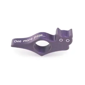 Purple "One more page..." Cat Book Page Holder for One-Handed Reading Lightweight Portable Compact Design Made in USA Ideal Gift for Book Lovers