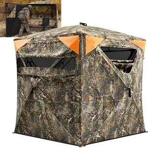 Tidewe Vis360 See Through Ground Blind Swing Door | 360° Camouflage Pop Up Hunting Blind for 2/3 Person | Portable Deer Blind with Orange Cover #Christmas Deal