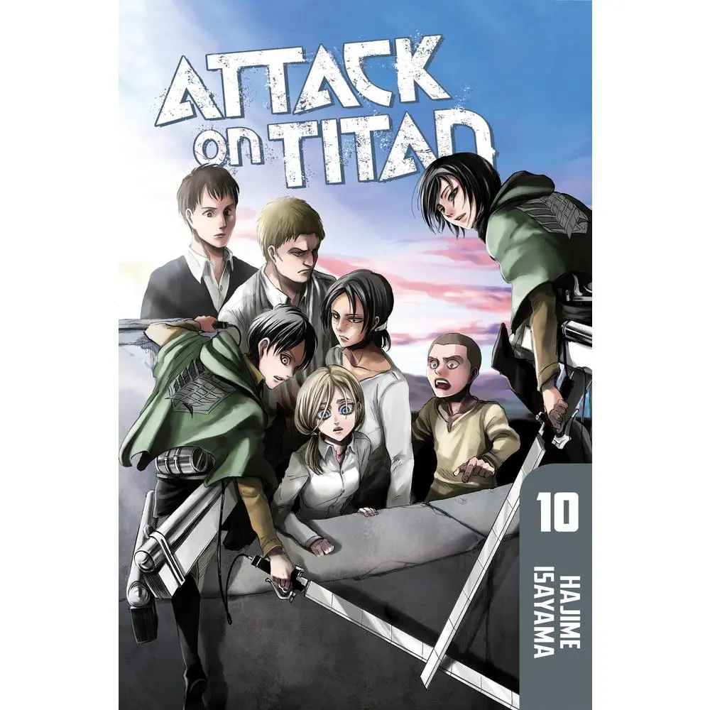 Used Manga Comic Book - Attack on Titan 10 (2013 Edition) by Hajime Isayama - Kodansha Lightweight English Paperback Horror Story with "Walking Dead" Vibe, Intense Titan Chase, Wall Rose Escape
