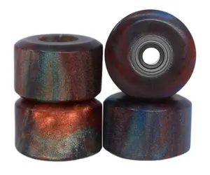 Apex New Street, Geode Series Wheels - 77D Urethane - ABEC-9 Bearings - "Dark Rainbow Onyx"