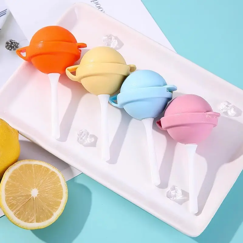 Silicone Lollipop Ice Cream Maker, Homemade Popsicle Molds Shapes, DIY Popsicle Maker for Kids Creativity, Reusable Lolly Ice Ball Mold Kitchenware Fun Kitchen Popsicles Molds