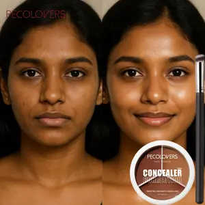 2PCS/Set Waterproof Concealer - Under Eye Concealer, Covers Dark Circles, Tattoos, Suitable for All Skin Types, Comes with A Brush, Matte Finish for All Skin Types