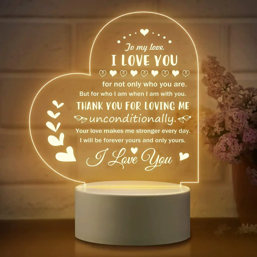Romantic Gifts For Her Anniversary Birthday Wife Husband Girlfriend Boyfriend To My Love Beautiful Packed Night Light Best Valentine's Day Christmas I You Him
