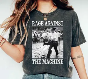 Bernie Sanders T-Shirt, Fight Oligarchy Tour Shirt, Political Activism Shirt,1963 Arrest Photo, Rage Against The Machine, Resistance Tee, Anti Trump