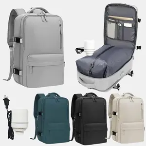 Dadamayar Water-Resistant Vacuum Seal Backpack with Electric Pump for Travel Flight Approved 17.8x12x7.9 Inches Carry-On Laptop Work Business Bag for Men Women