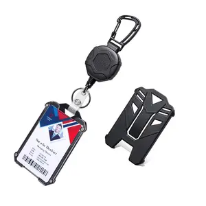 Retractable Badge Reel, 1 Count  Badge Reel or 2 Counts/set ID Card Holder & Badge Reel, Vertical ID Holder for Home & Office, Retractable Badge Holders