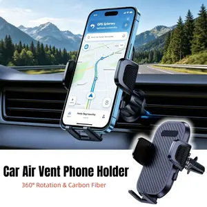 Auto Wider Clamp Mobile Phone Mount for Car Air Vent, Hands-Free Gravity Bracket Easy Used, Military Sturdy Metal Air Vent Hook, Car Air Outlet Cell Phone Mount Holder Stand, Universal for iPhone Samsung Android Smartphone Accessories