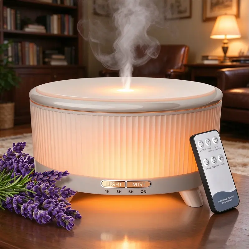 20-Hour Long-Lasting Aromatherapy, 500ML Large Essential Oil Diffuser: Ultrasonic Cool Mist Humidifier with Remote Control, 7 Color Lights, Timer, Auto-Off for Home/Bedroom/Yoga#Summervibes