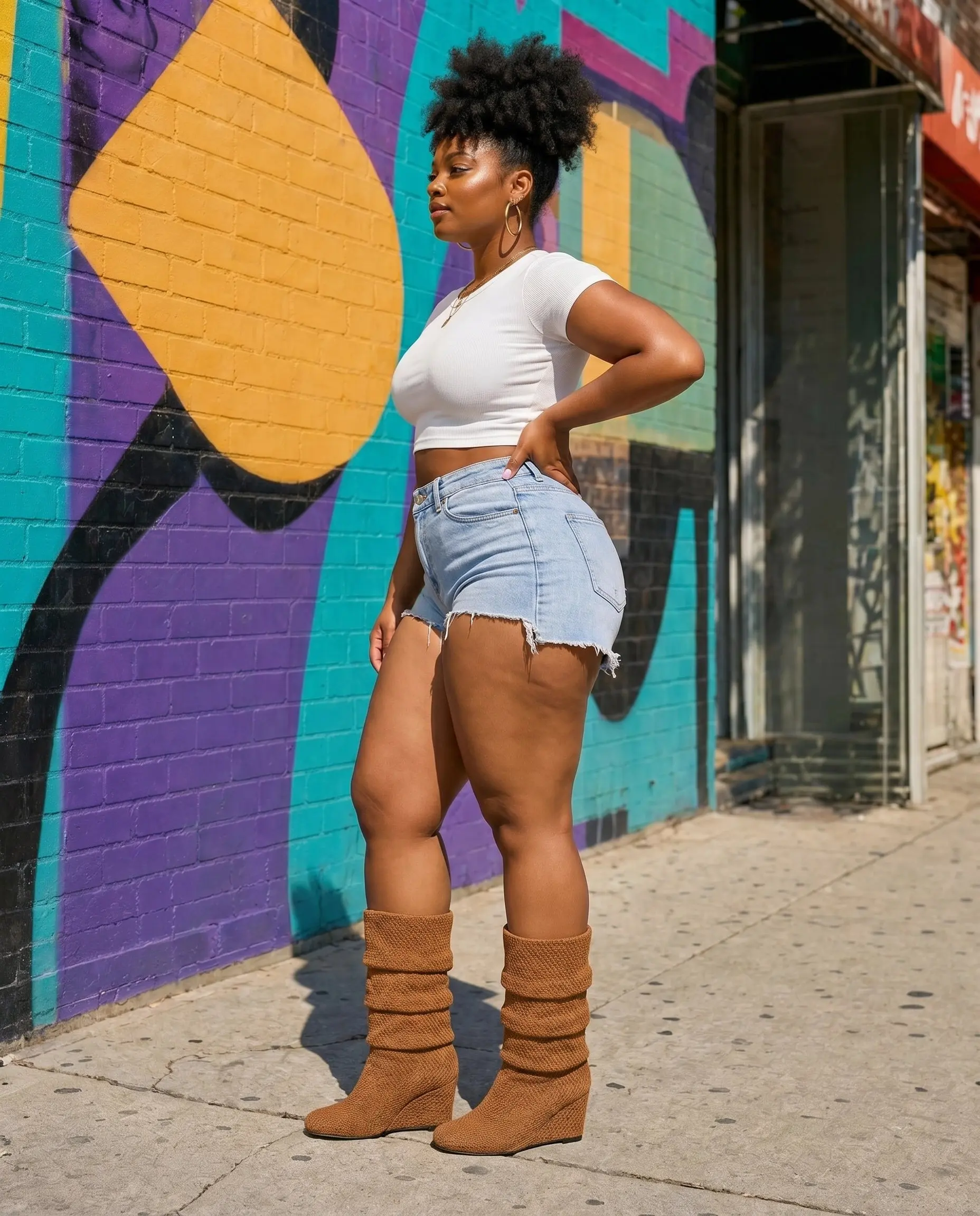LONDON WEDGE BOOT - CAMEL
