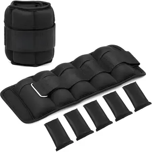 1 Pair Adjustable Ankle Weights, 2 4 6 8 10 lb Modularized  Weight Straps for Women Men, Weighted Ankle Weight Set with Removable Sandbags, 1-5 lb per Ankle Strap for Gym Yoga Jogging Walking