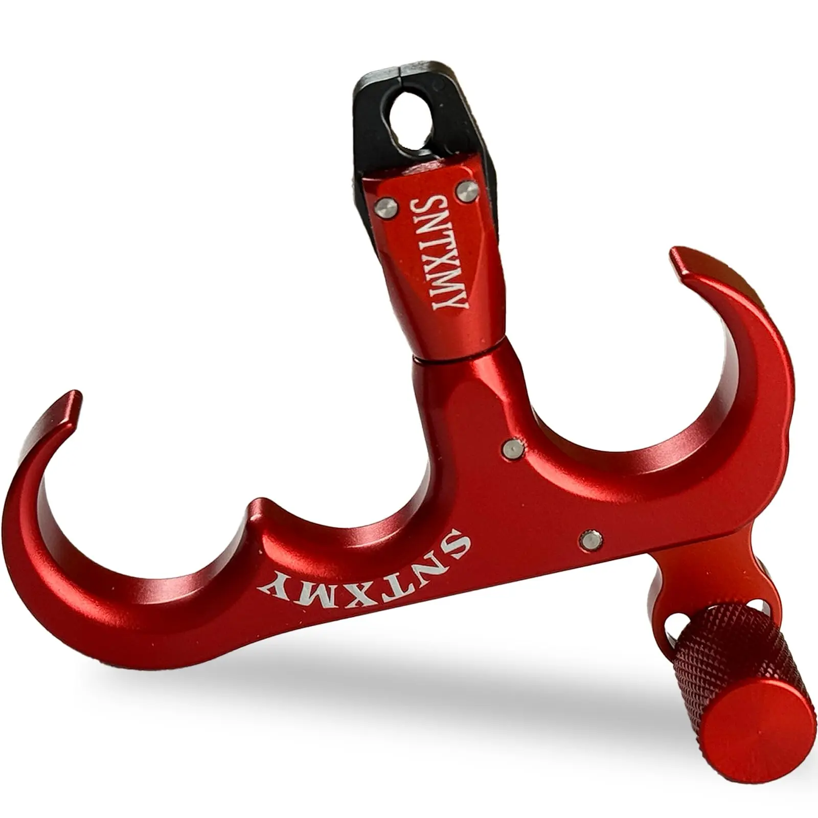 Archery Bow Release, 4-Finger 1-piece Aluminum Alloy Thumb Trigger with Adjustable Sensitivity and 360° Rotation for Compound and Recurve Bows, One-Piece