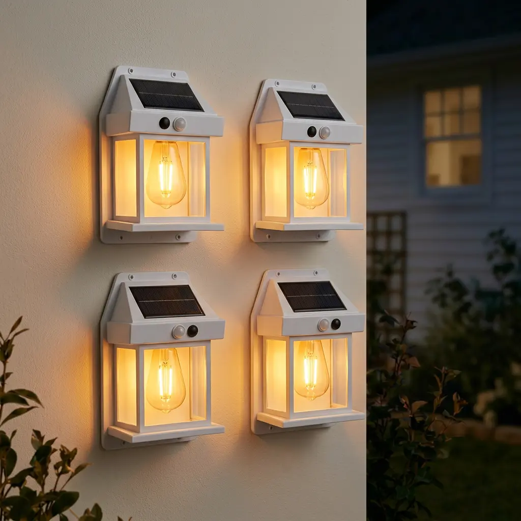 4 Pack Solar Motion Sensor Wall Lights – IP65 Waterproof. Features 3 Lighting Modes, Charges by Day, Turns on with Motion at Night, No Wiring Needed (Black Modern Design), #summervibes summergarden#SummerWins #DealsForYouDays