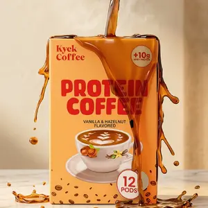 Kyck Coffee Protein Coffee K-Cups, Vanilla Hazelnut, 12 Count, 10g Whey Protein, 75mg Caffeine