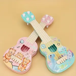 Safe Playable Kids Ukulele Musical Toy String Instrument Educational Learning Guitar for Preschool Boys Girls 3-12 Years Home Music Fun Cross-Border Preschool Musical Instrument Gift