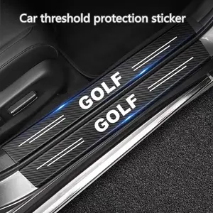 Carbon Fiber Car Sticker Car Decal Auto Door Threshold Anti Scratch Tape Protective Strip For Volkswagen Golf 4 5 6 7 MK4 MK5 MK6 Mk7 A4 A5 A6 Rline R Line