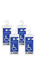 Handicap Placard Holder - Ultra Transparent Disabled Parking Permit Placard Protective Holder Cover with Large Hanger by (Set of 2)