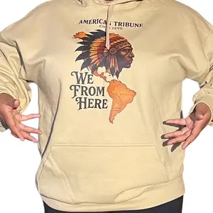 American Tribune Autochthonous Hoodies "We From Here" - Vintage Style with Map Graphic Design