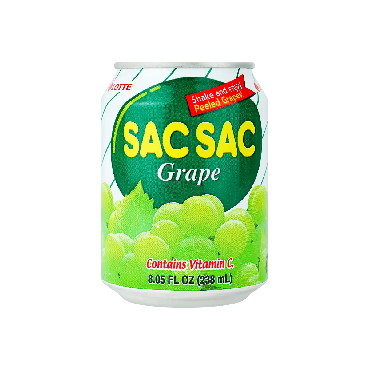 LOTTE SAC Grape Juice Drink 238ml - Authentic Korean Beverage, Refreshing Real Grape Pulp