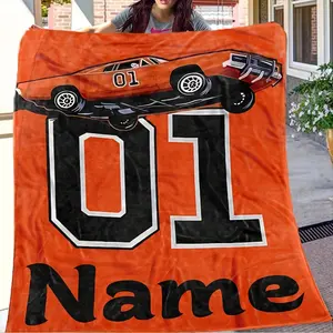 Custom Racing Car Blanket - Personalize with Your Name, Soft & Cozy for All Seasons, Perfect for Travel & Camping, Custom, Racing Car, Personalized, Christmas, Blanket