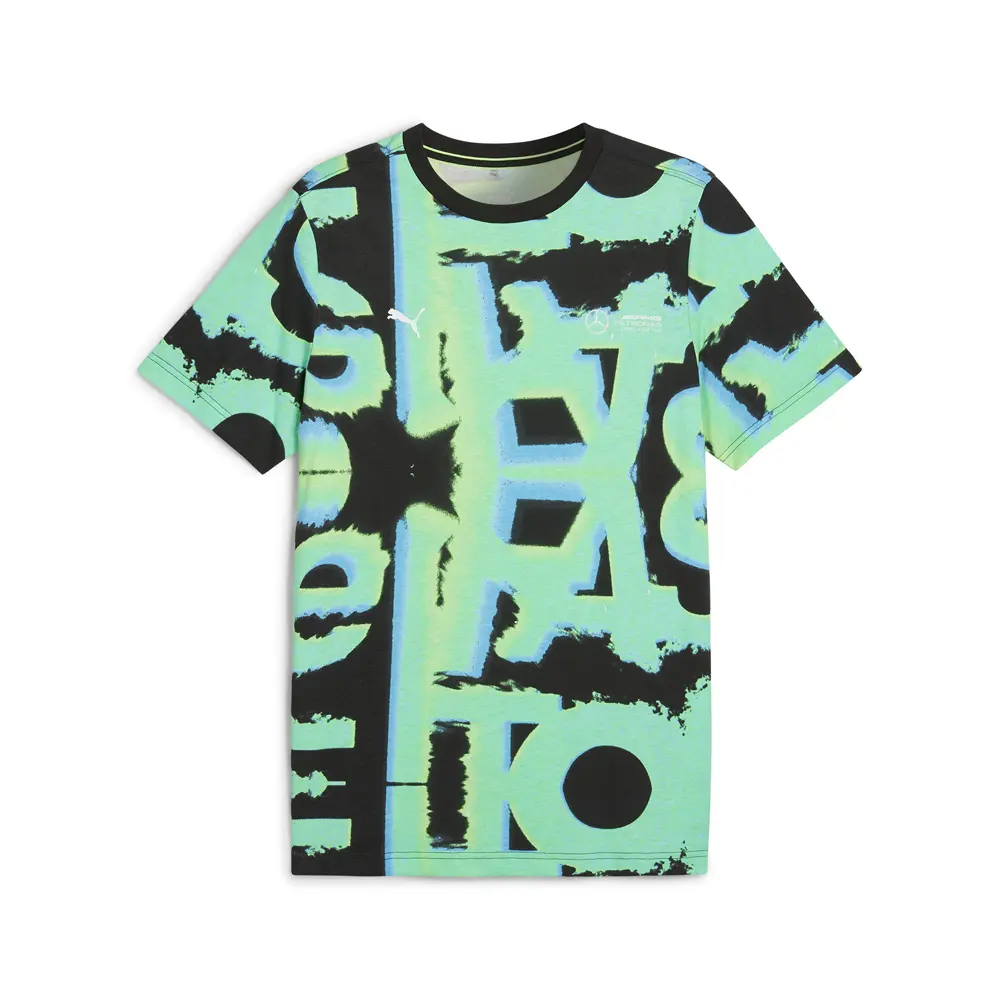 PUMA Mens Mapf1 Neon Energy Graphic Crew Neck Short Sleeve Casual Tops Casual - Green