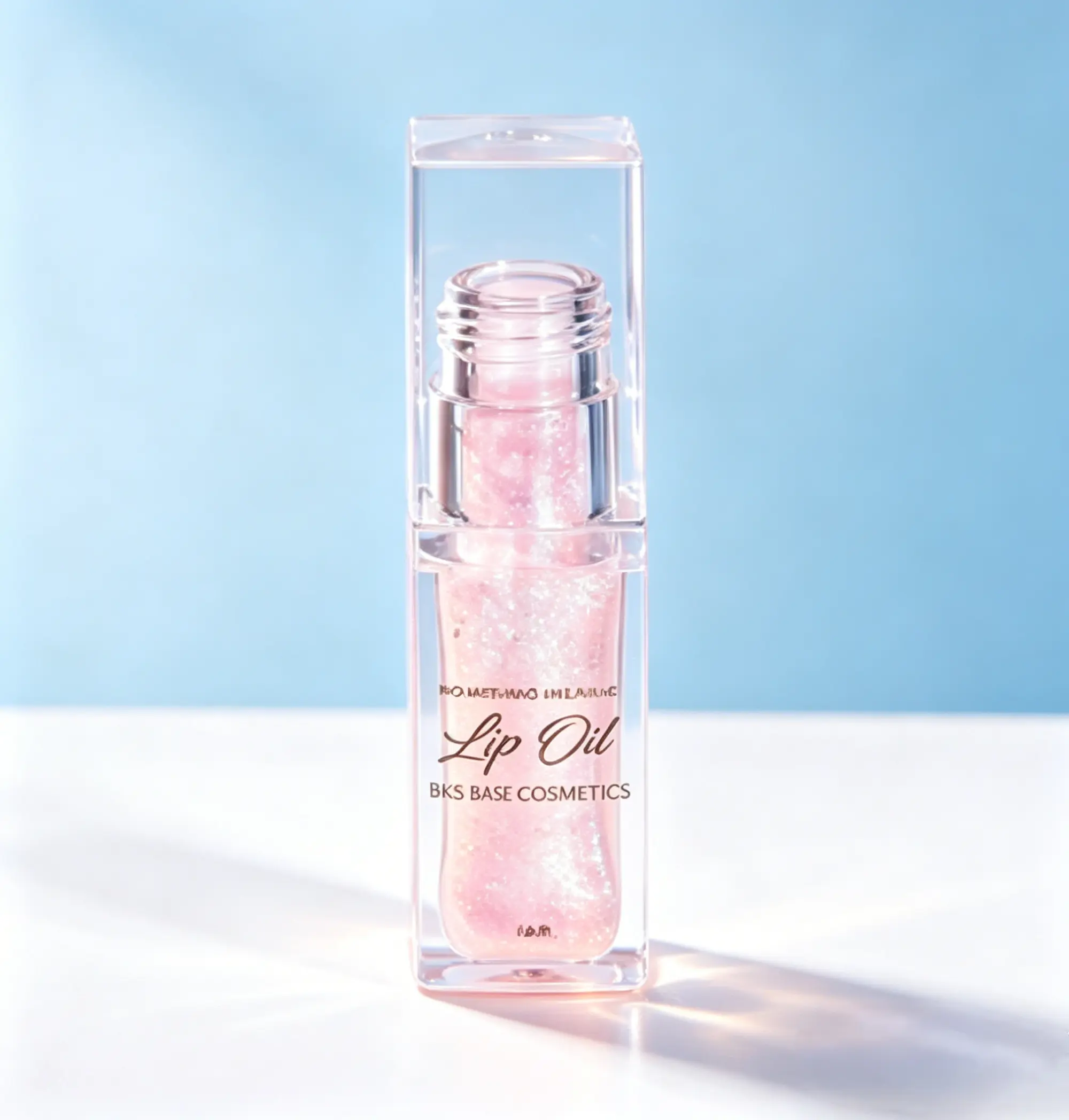 BossUp Sheer Tinted Lip Oil - Cherry & Clear Glitter Hydrating Lip Gloss with Fruit Extracts, 6ML