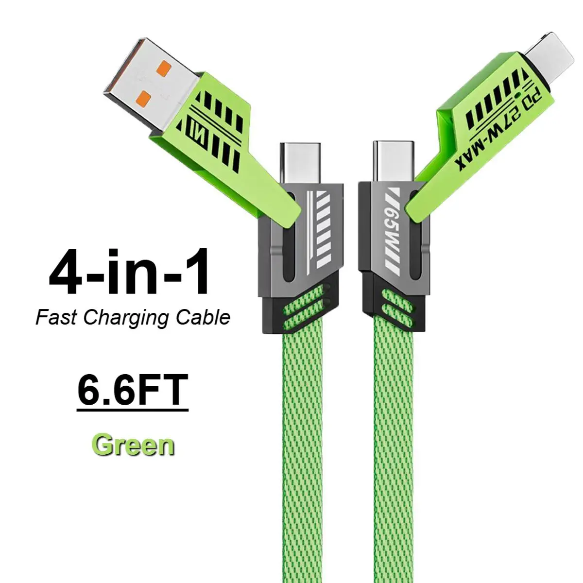 4-in-1 Multi 240W Fast Charging Super Cable USB A Type C Lightning for iPhone17 Samsung Laptops 4ft 5ft 6.6ft Braided Data Cable - Smartphone, Cellphone Charger
