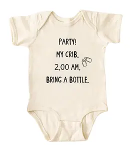 [Lunicora] Party My Crib 2AM Onesie, Funny Baby Bodysuit, Sarcastic Novelty Baby Onesie, Funny Infant Onesie