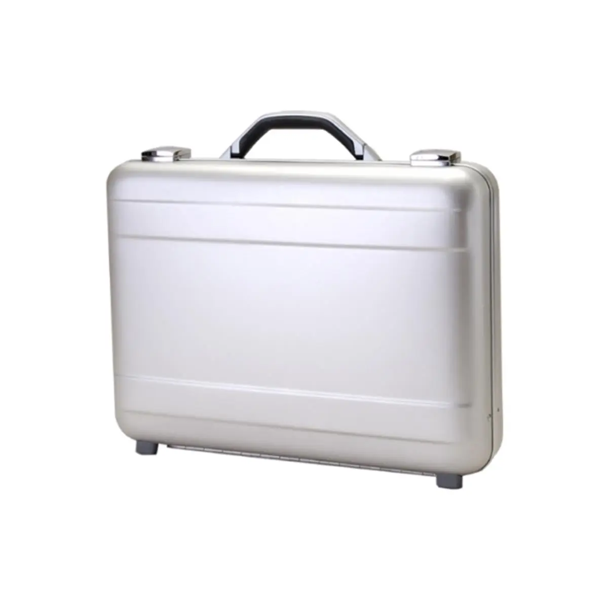 TZ Case Men's Hard Shell Attache Case, 18-Inch Molded Aluminum Briefcase with Double Key Locks and Expandable File Organizer, Silver, Attache Brief, Business Use, Double Locks, Metal, Double Latch