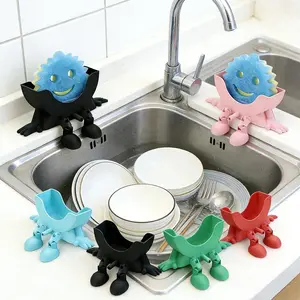 Dish Sponge Holder with Drainage | Fun Scrub Mommy & Sponge Dad Design | Ideal for Drying Sponges, Enhancing Kitchen Hygiene | Convenient Cleaning Pad for Your Home