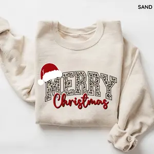 Merry Christmas Sweatshirt, Buffalo Plaid Sweater, Christmas Family crewneck, Xmas Gift Idea, Woman Winter Shirt