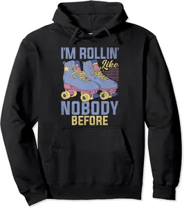 Roller Skates Vintage Inliners 80s 70s Retro Roller Skating Pullover Hoodie - Rosazamorap Shop 54B0CJL3KRCD