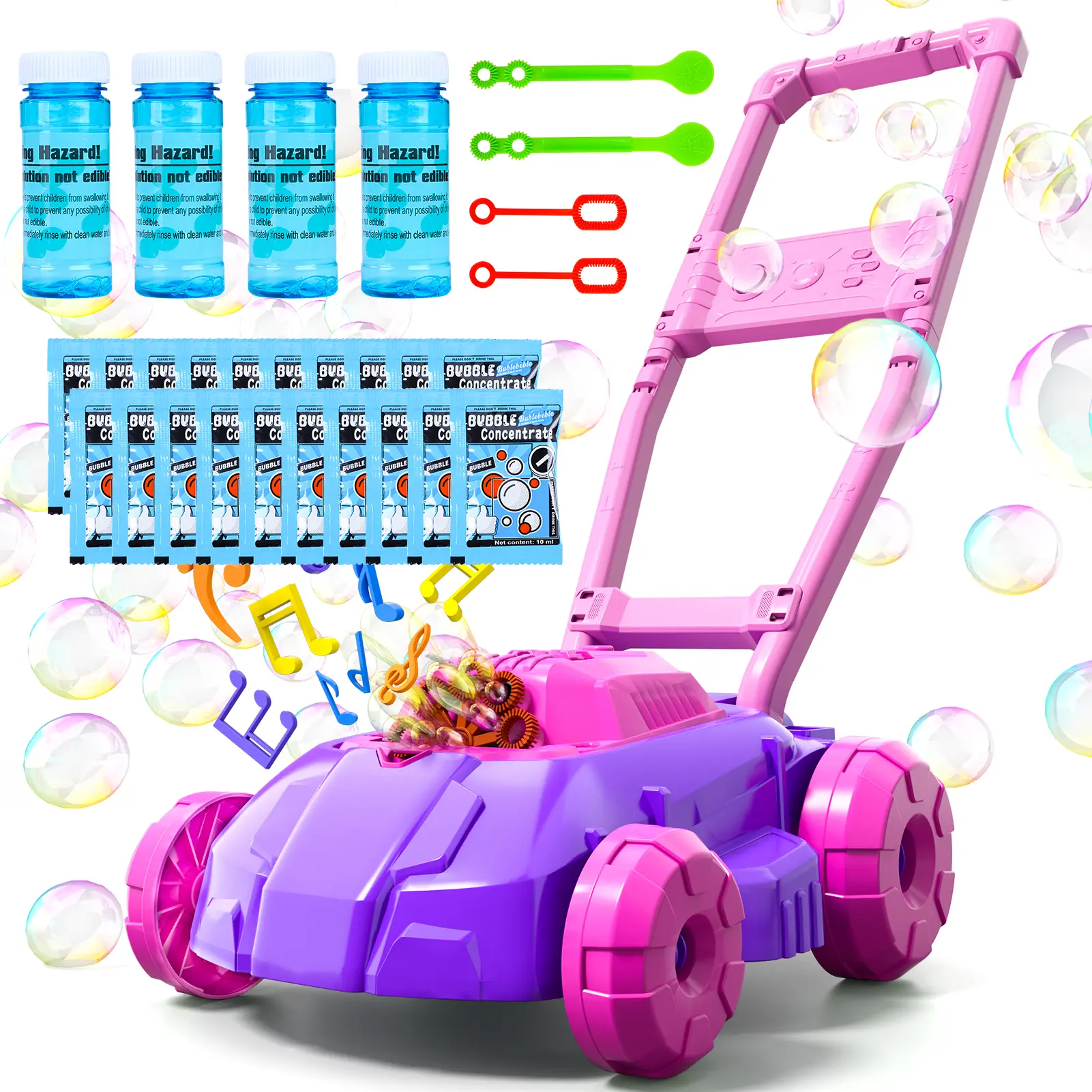 Bubble Lawn Mower Toys, Outdoor Push Bubbles Machine,Bubbles Maker Toy,Birthday Gifts,Summer Holiday Outside Backyard Toy