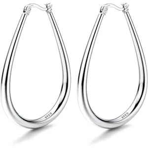 MILACOLATO Hoop Earrings  Oval Hoops Large Hoop Earrings Hypoallergenic Lightweight Big  Hoop Earrings for Women s 45/55/65mm