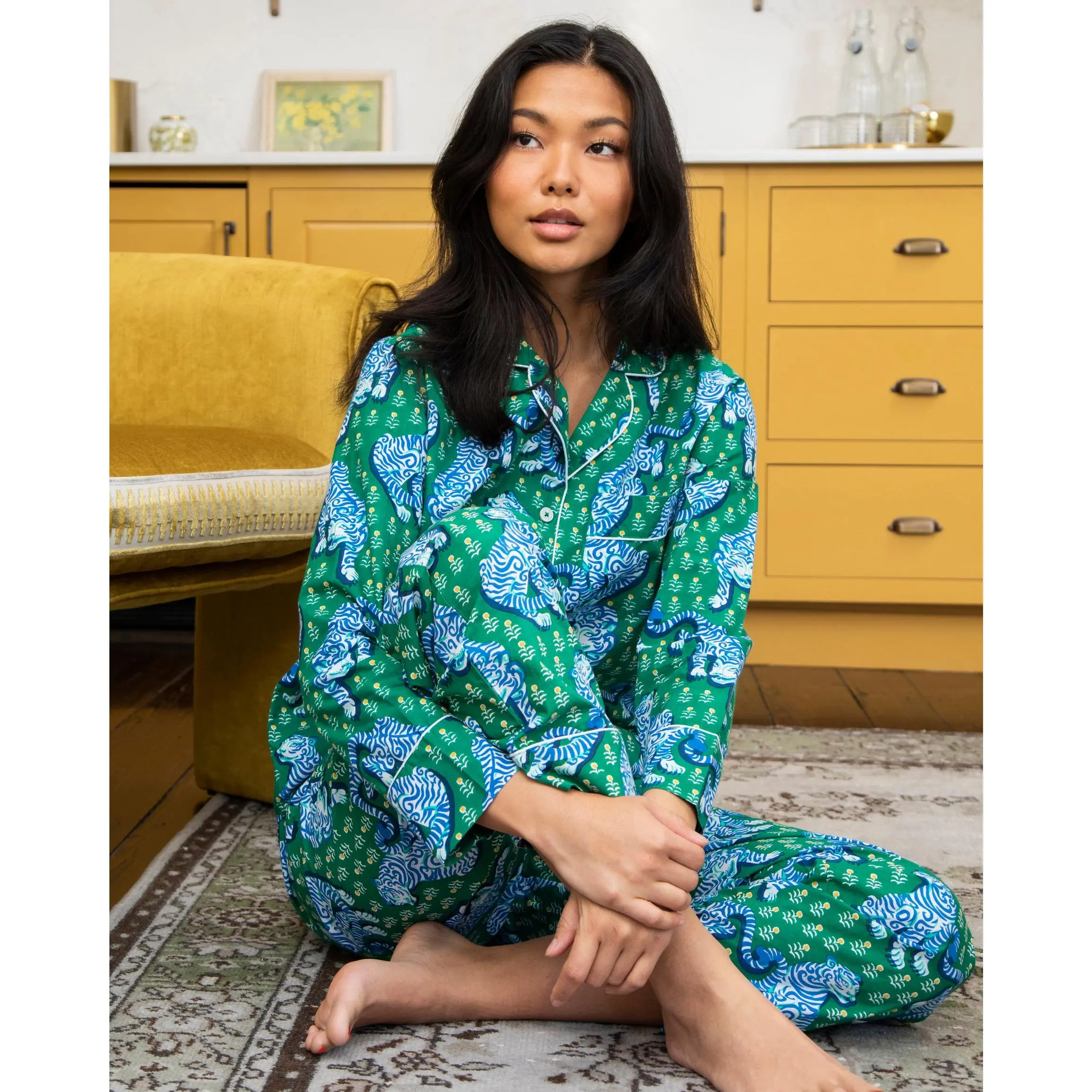 Tiger Queen - Long PJ Set - Jade