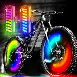Rechargeable Bicycle Wheel Lights (2 Pack), Waterproof Spoke Lights, 7 Color Changing, Motion Sensor, Fits All Bike Wheels, Balance & Electric Bikes, Mtb Lights